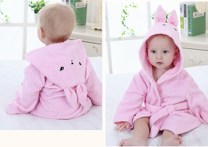 Cartoon Cute Animal  Bathrobes Baby Hooded